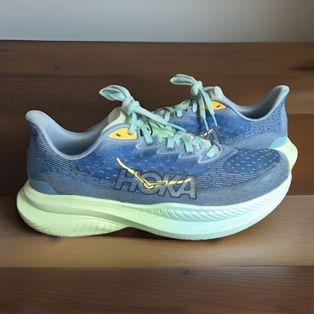 Hoka One One Men's Mach 6 Road Running Shoes Size 8.5D Dusk Shadow Blue/Green